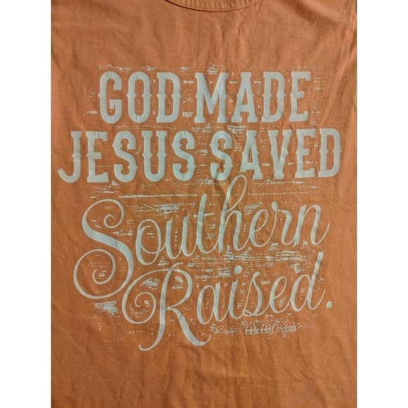 Mango Colored Small God Made Southern Raised Tank - Picture 2 of 3